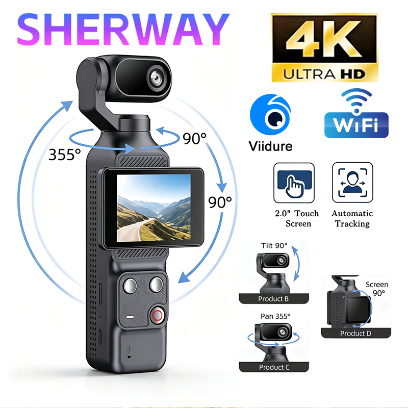 Runcam Camera - 4K/1080P Gimbal Action Camera Handheld Cam