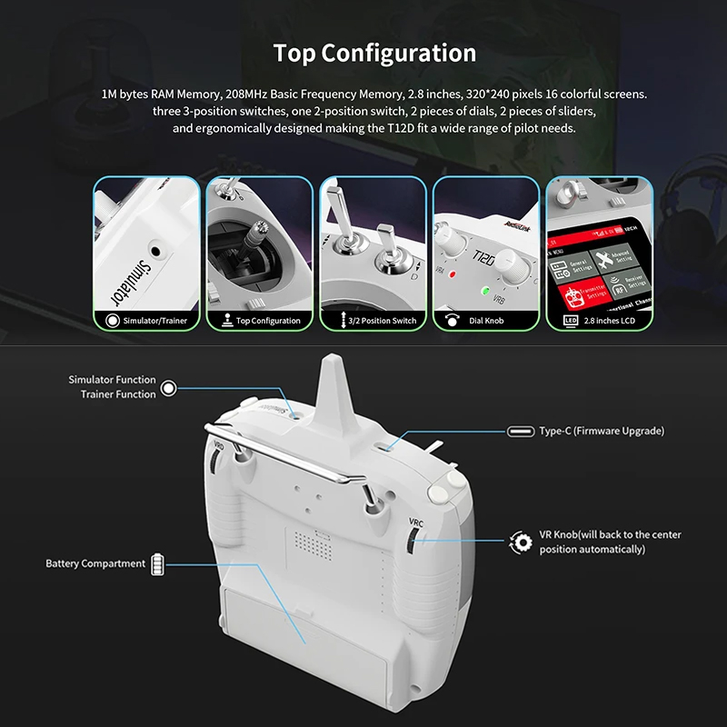 RadioLink T12D 12-Channel 2.4G - огляд і ціна Radio Transmitter 2.4Ghz