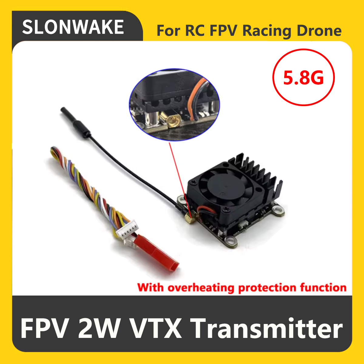 SLONWAKE 5.8G 2000mW FPV VTX T - огляд і ціна Fpv Camera