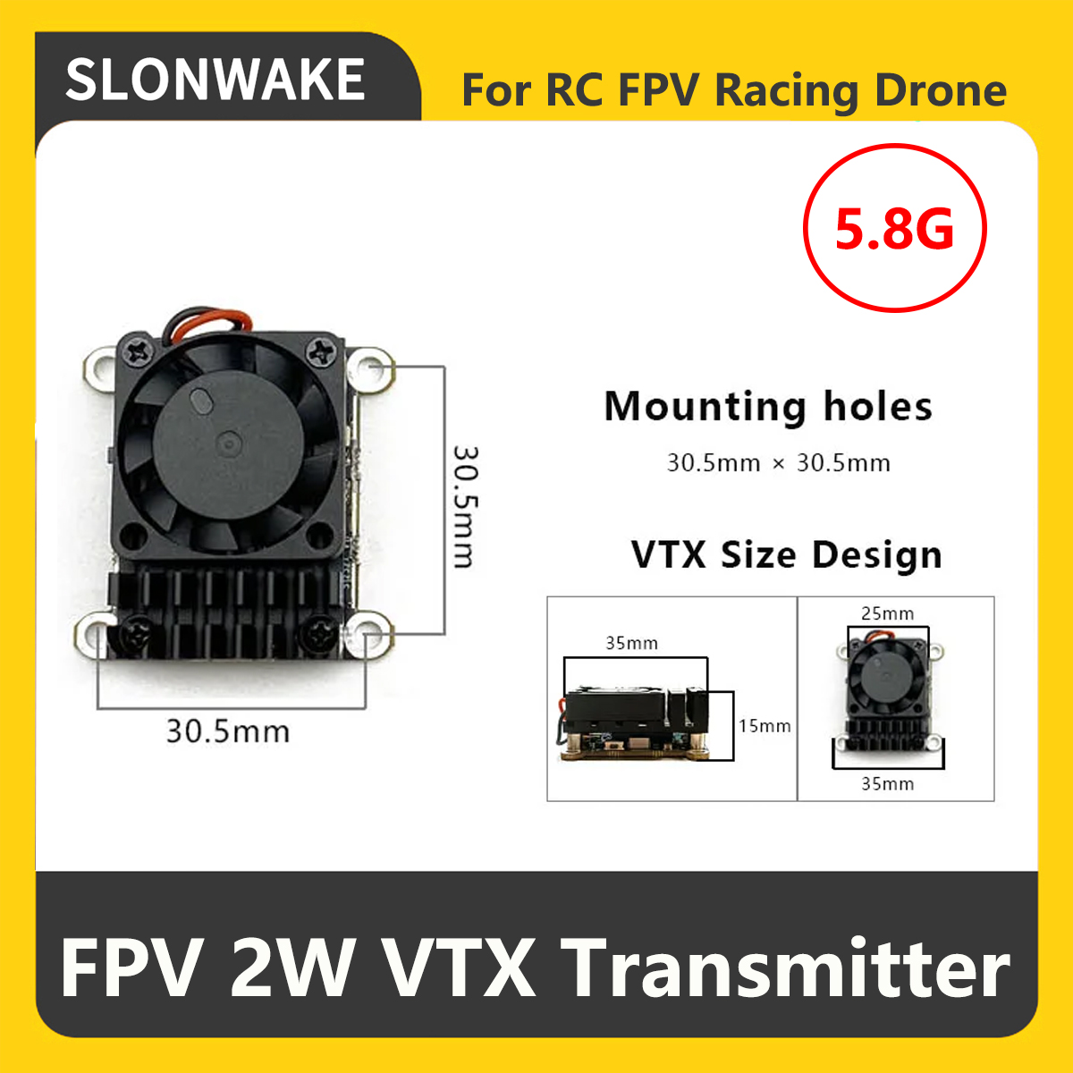 SLONWAKE 5.8G 2000mW FPV VTX T - огляд і ціна Fpv Camera