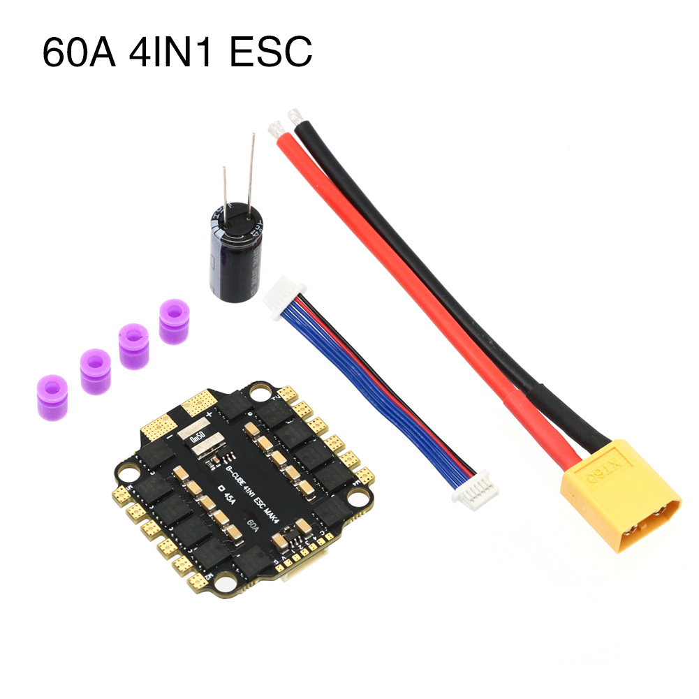 UAngel 4IN1 45A 60A ESC BLHELI - огляд і ціна Lipo Battery 6S